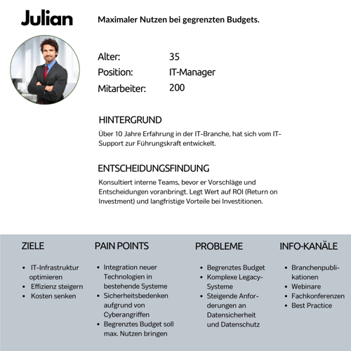 Buyer Persona Profil eines IT-Managers