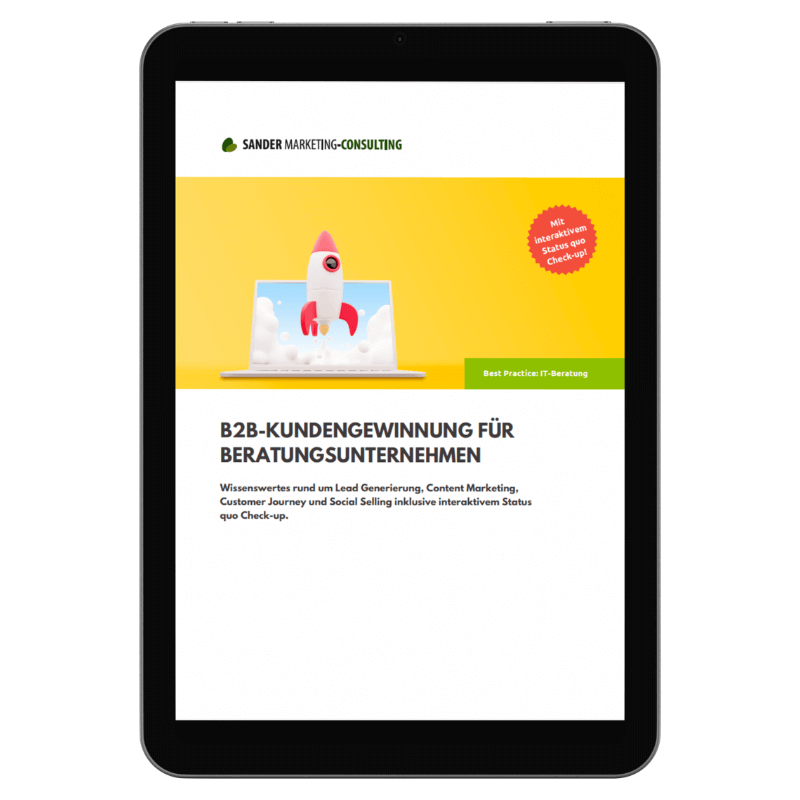 Kostenloses Whitepaper:  Hol dir wertvolle Tipps rund um Lead Generierung, Content Marketing, Customer Journey und Social Selling.